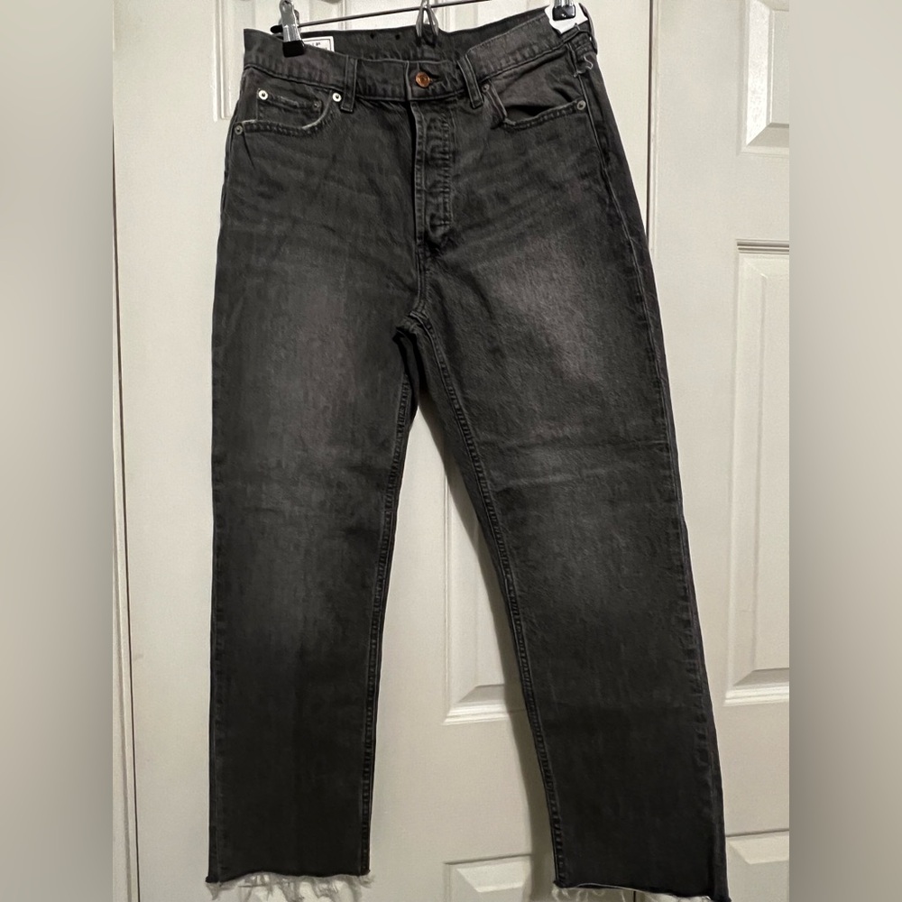GAP Dark Gray Straight Jeans with an elevated vintage flair.